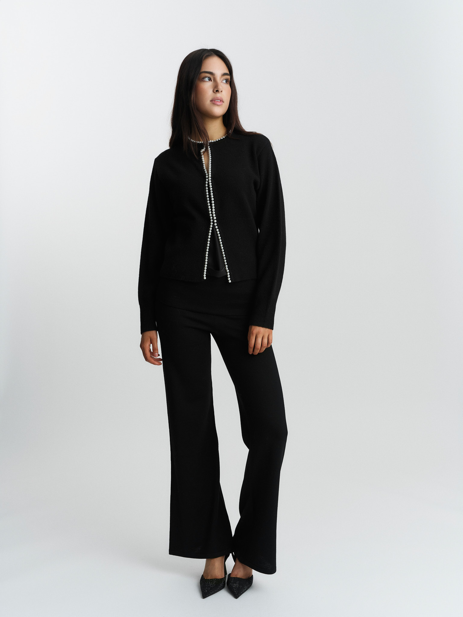Madeleine Velour Pants - velour wide-leg trousers