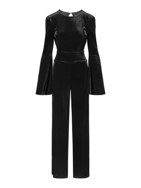 Amira Velour Jumpsuit - velour open-back jumpsuit