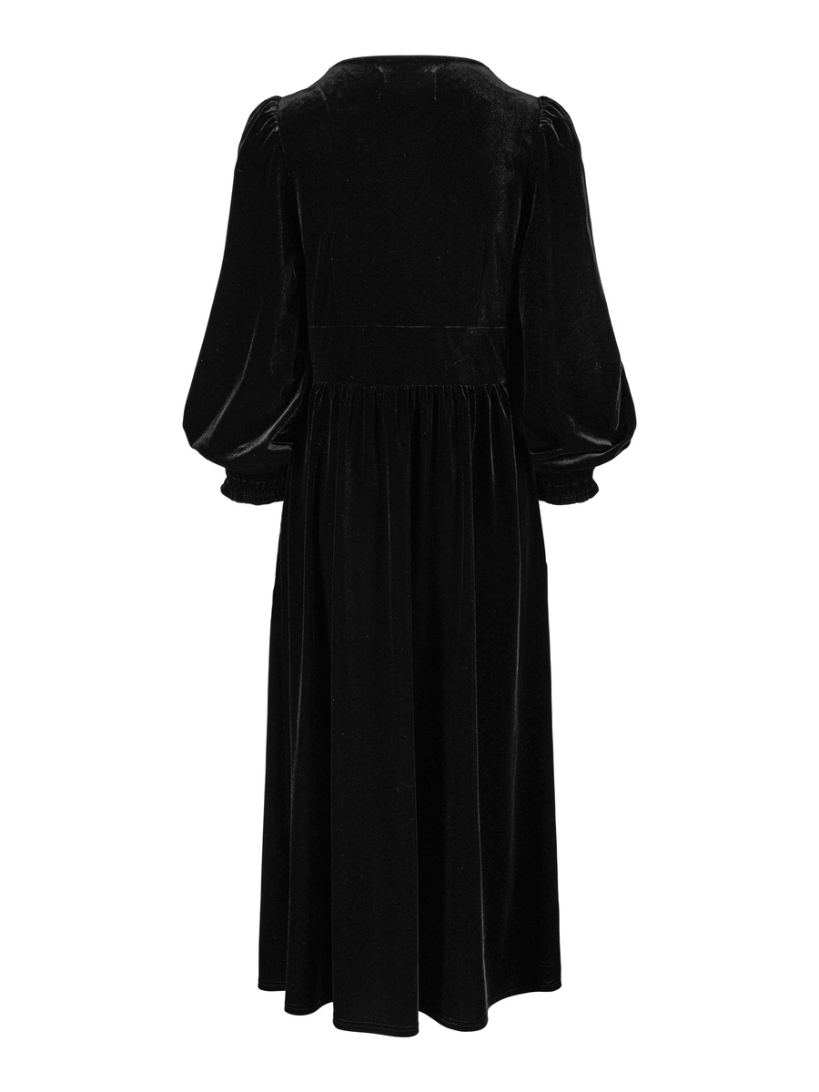 【ENOF】velour jersey long dress - Black ENOF】velour jersey long dress - Black