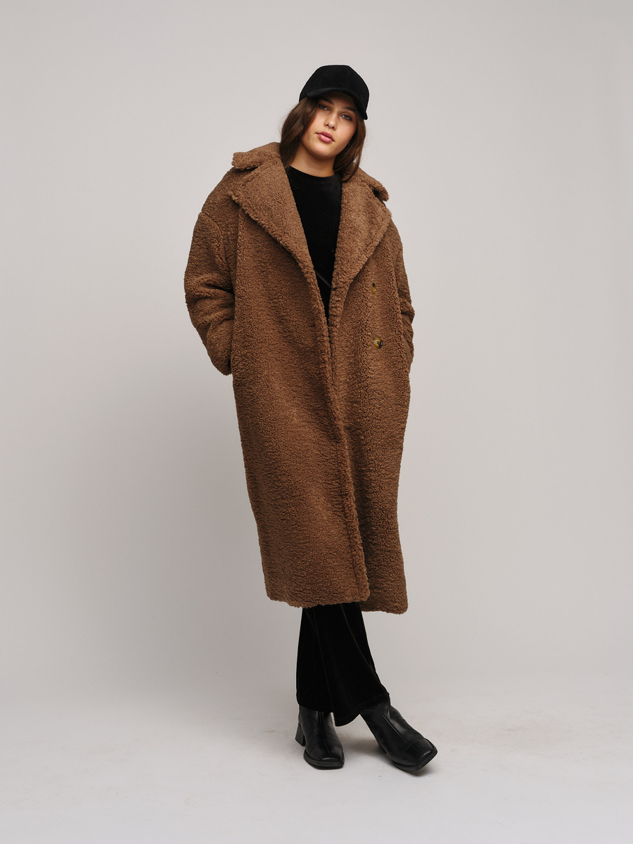 Camel Teddy Dark Brown Teddy Bear Coat Shearling Coat Teddy Coat