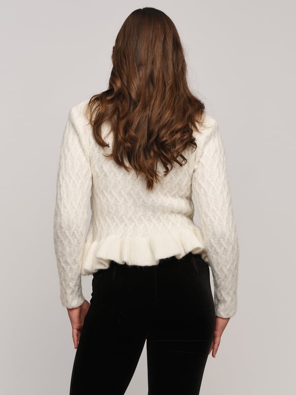 Lene Alpaca Cardigan - cable-knit alpaca cardigan
