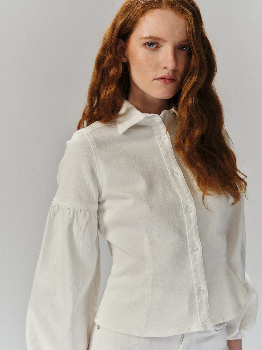 Janne White Denim Blouse