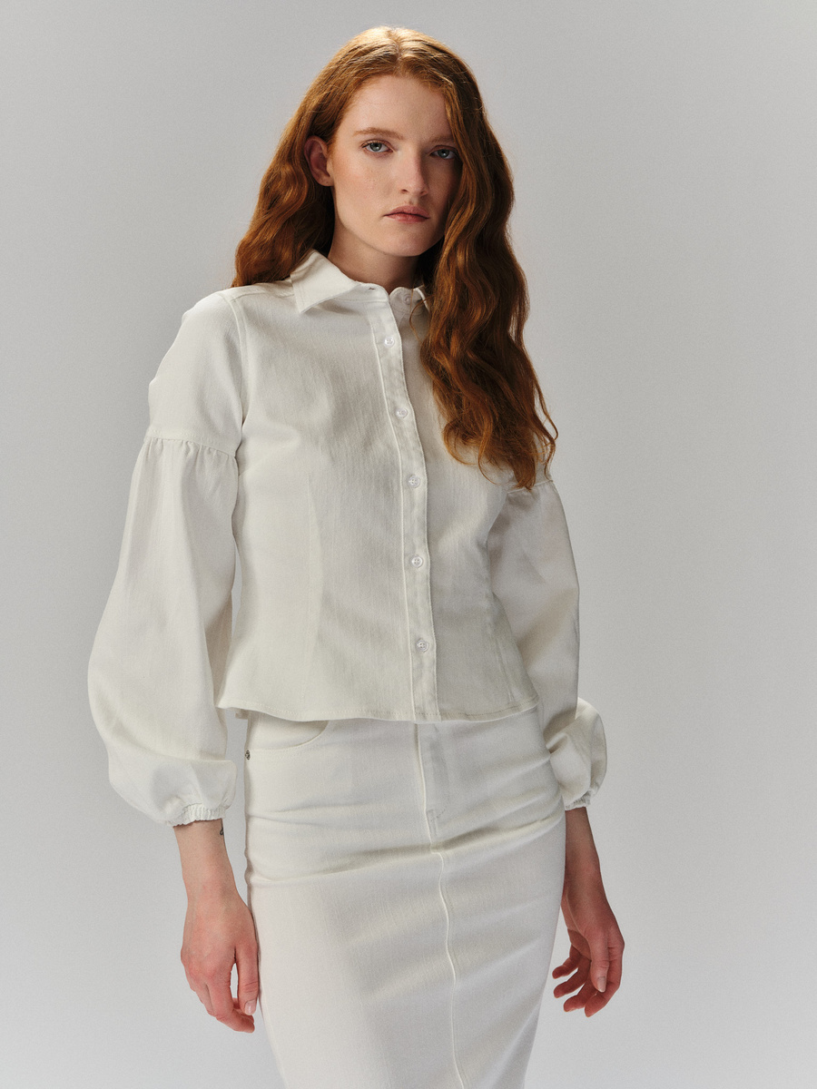 Janne White Denim Blouse