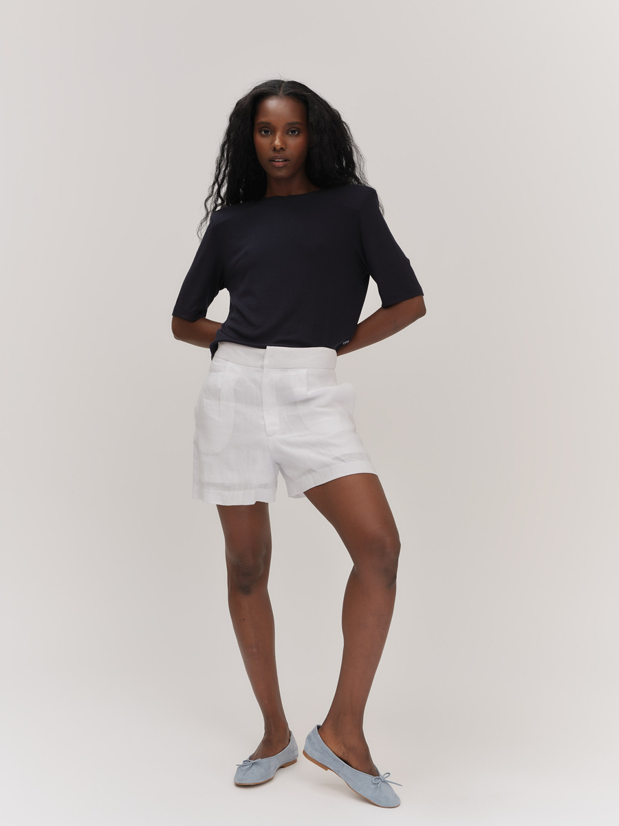 Freya Solid Linen Shorts