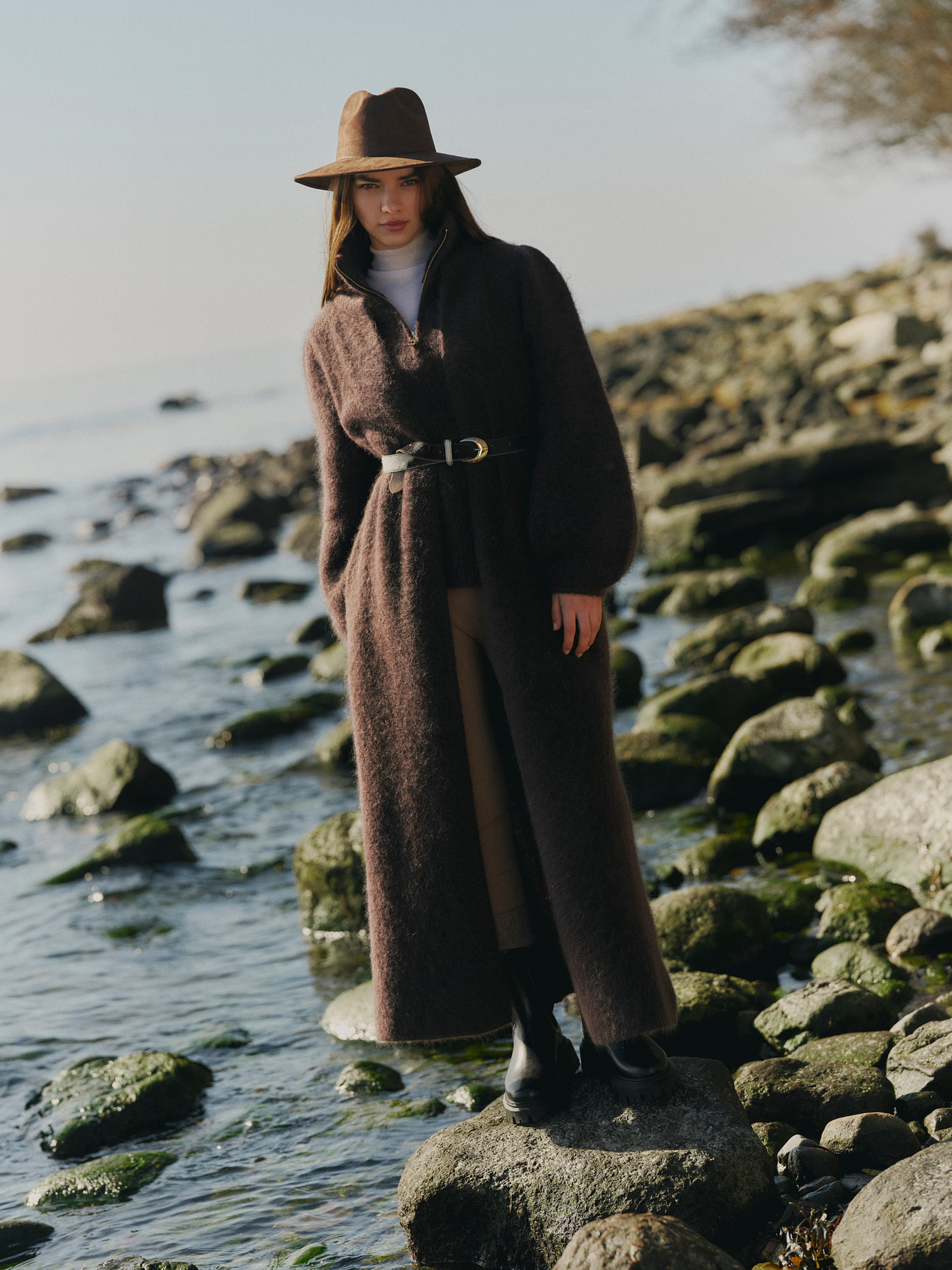 Olivia Chunky Cardigan - knee-length mohair cardigan
