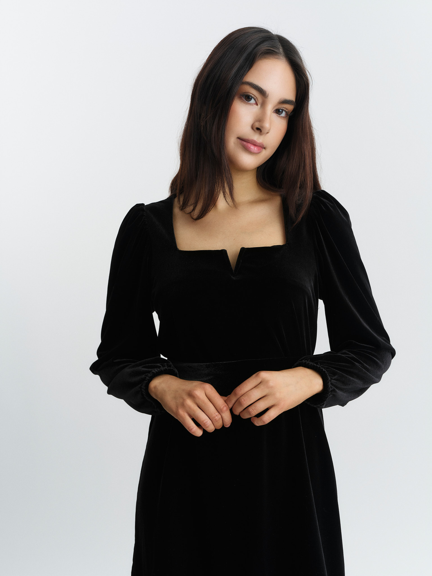 Alice Velour Dress - velour midi dress