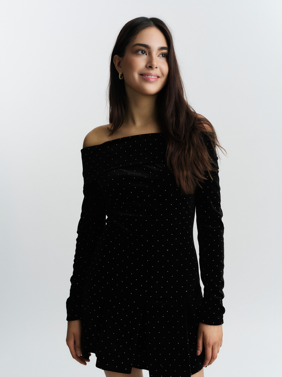 Colette Stud Velour Dress