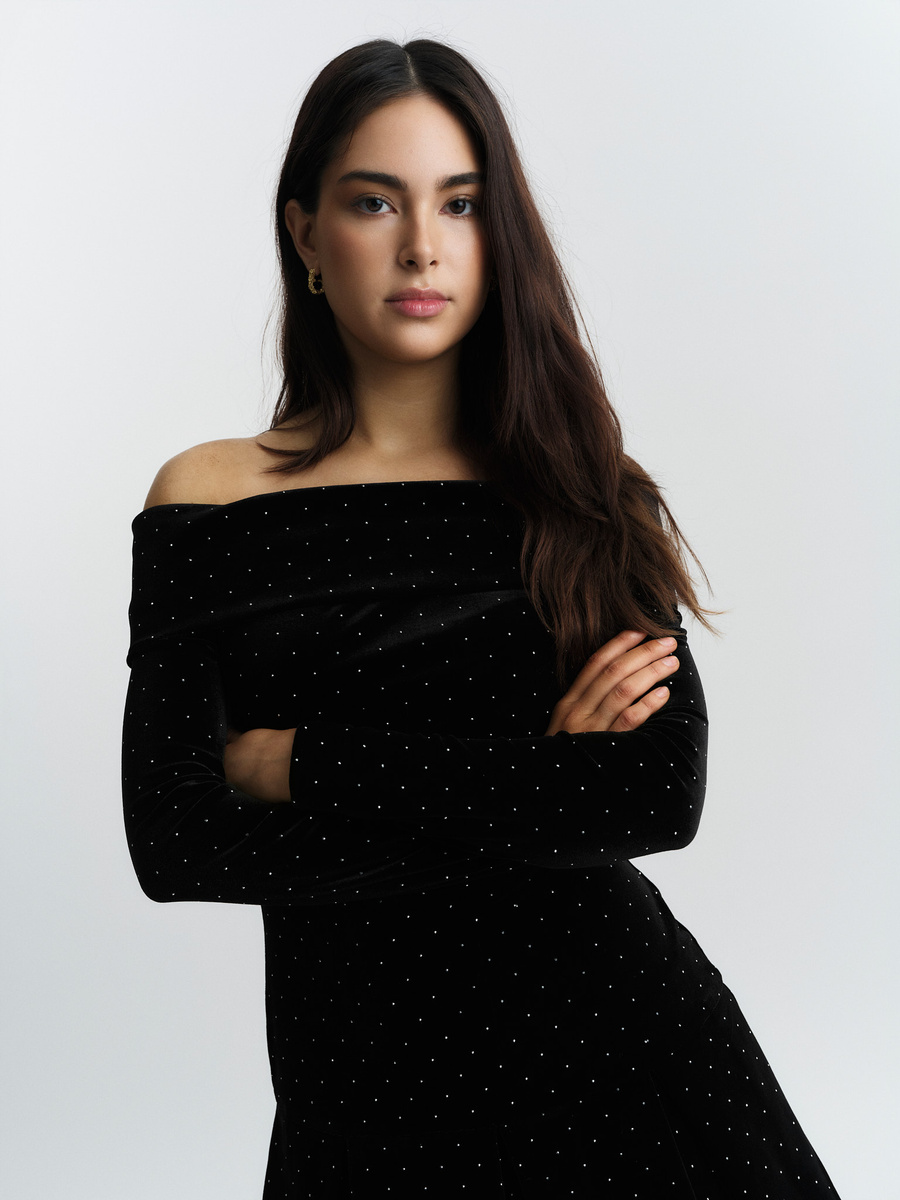Colette Stud Velour Dress