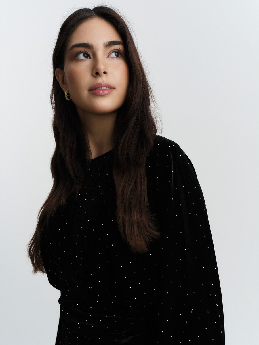 Jamal Stud Velour Dress