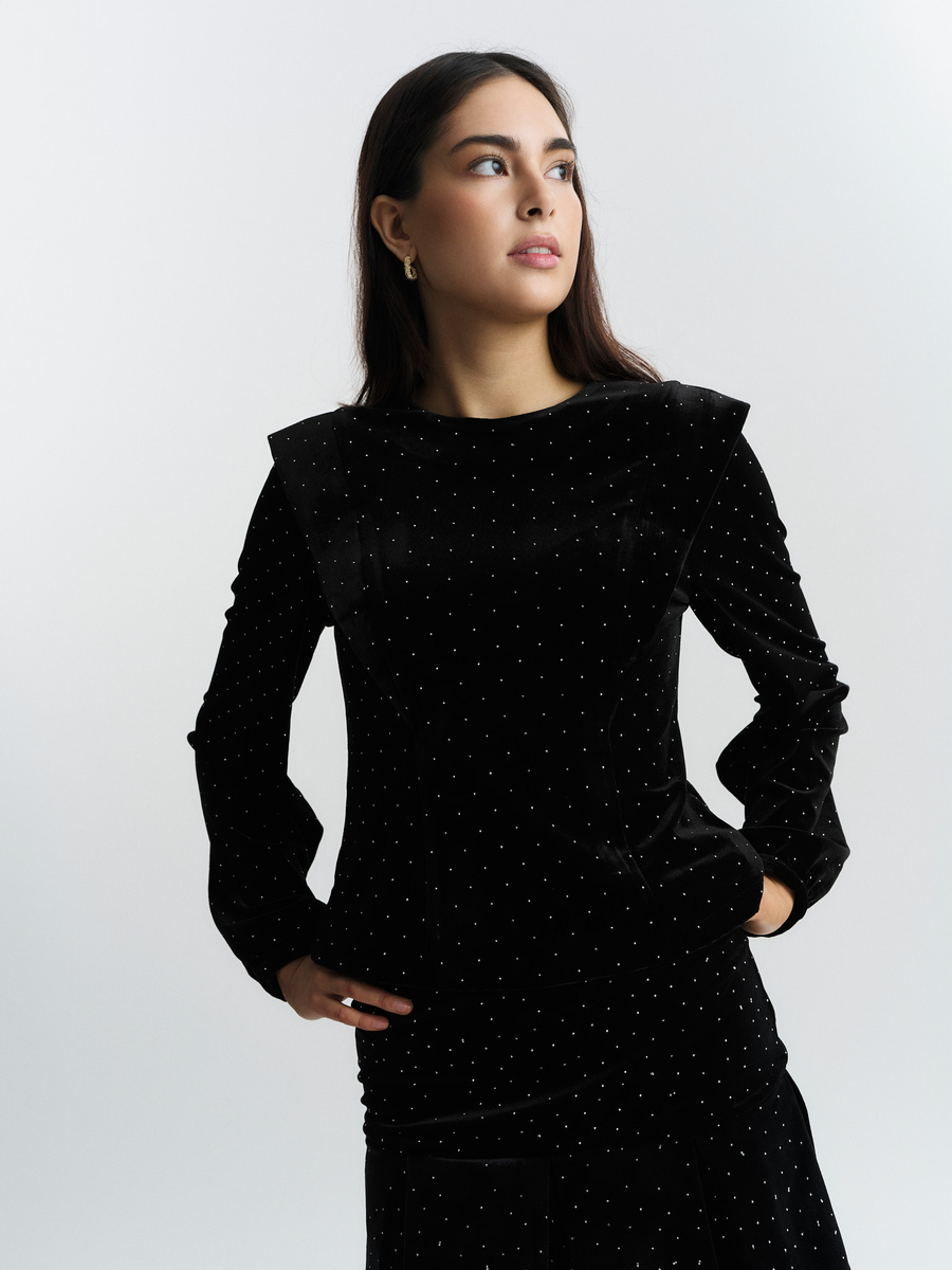 Sirina Stud Velour Skirt