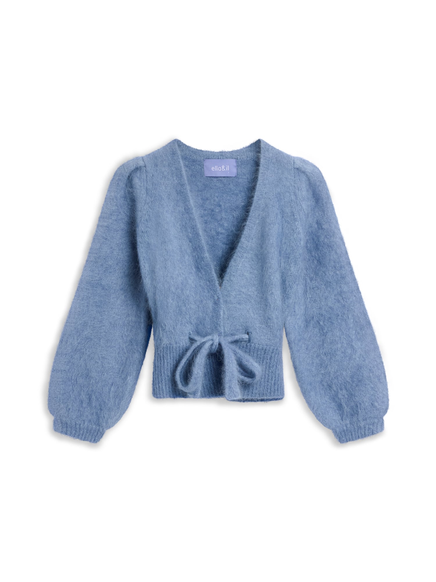『TEN MOHAIR CARDIGAN BLUE M』 Malin Chunky Cardigan - v-neck mohair cardigan