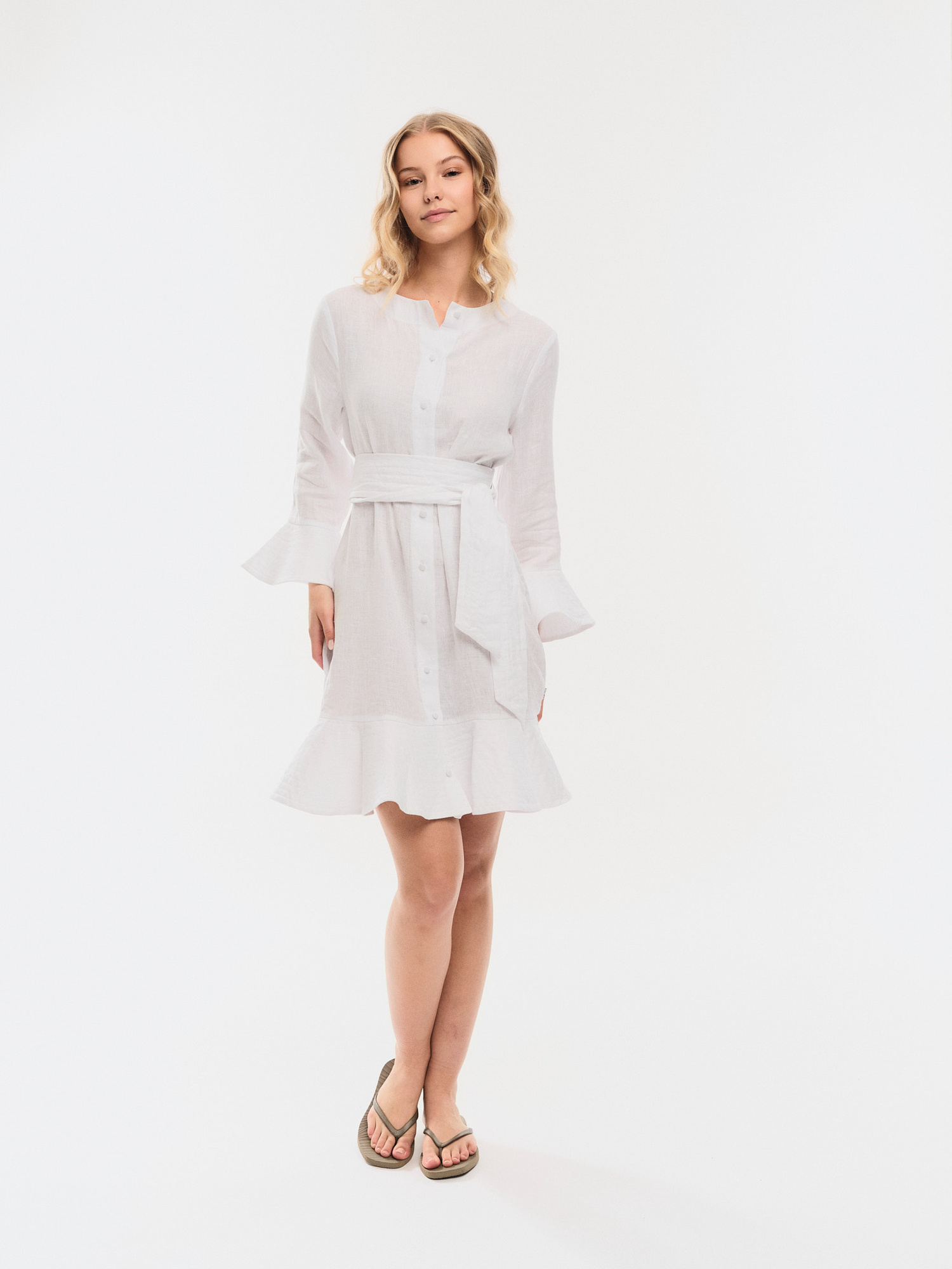 gabrielle linen dress Gabrielle Linen Button Down Dress