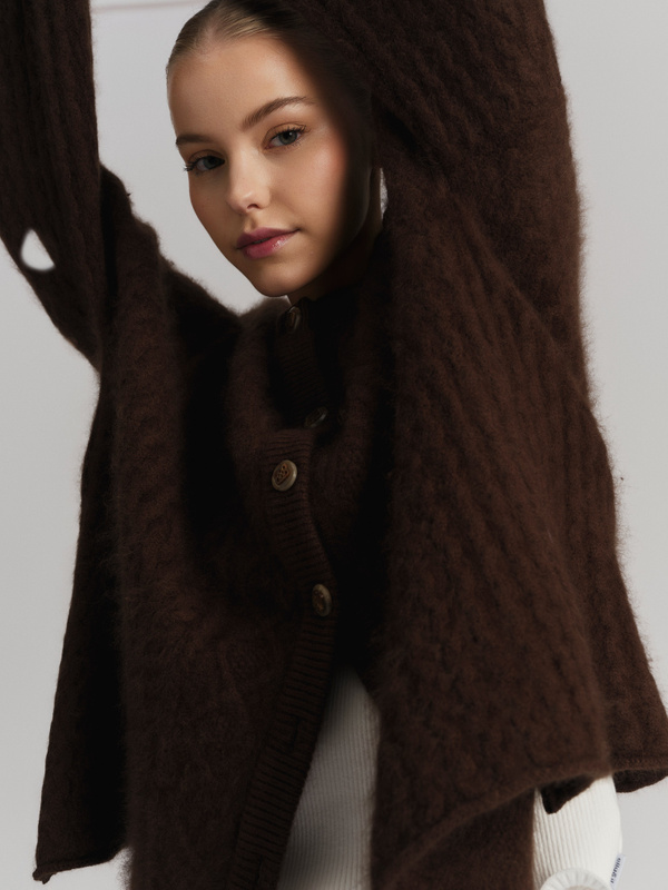 Ylva Brushed Cardigan - relaxed brushed merino knit