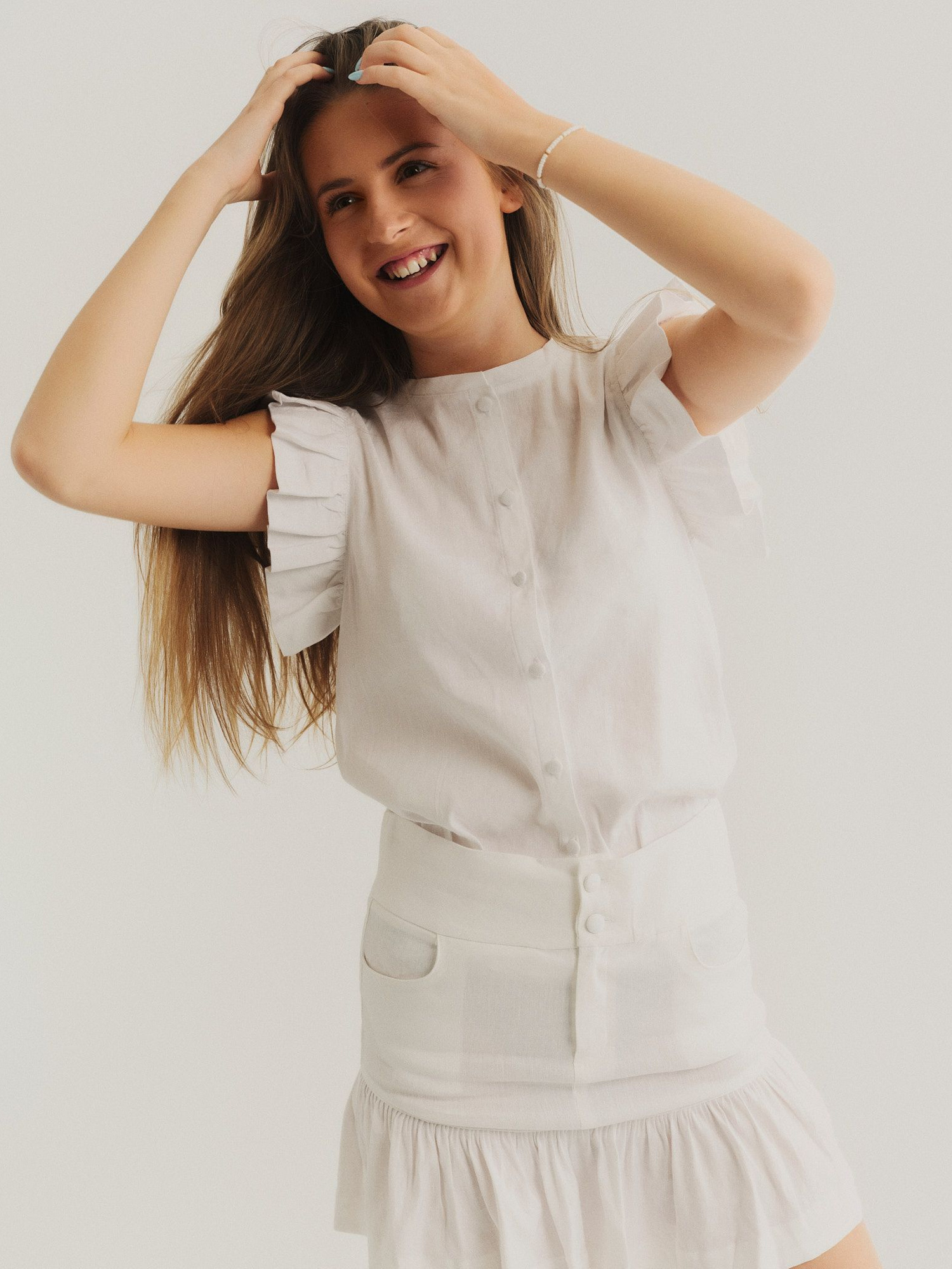 KIDS Nora Stretch Linen Skirt - stretch linen skirt